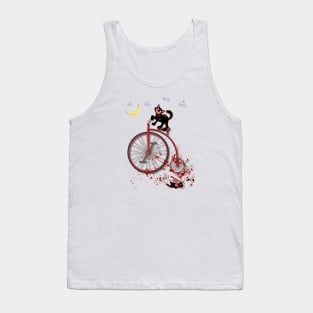 Funny cat ridin bycicle Tank Top